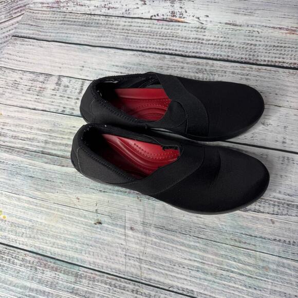 Clarks Comfort Non Slip Black Slip On Wedge Shoes 9 - Picture 2 of 4